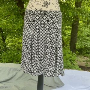 Black and White Skirt A Line Kick Pleats